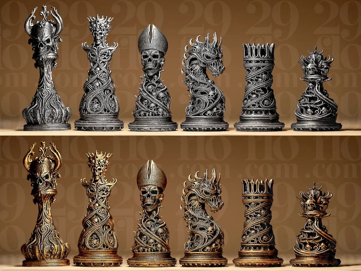 Jogo de Xadrez Gótico Ornamental