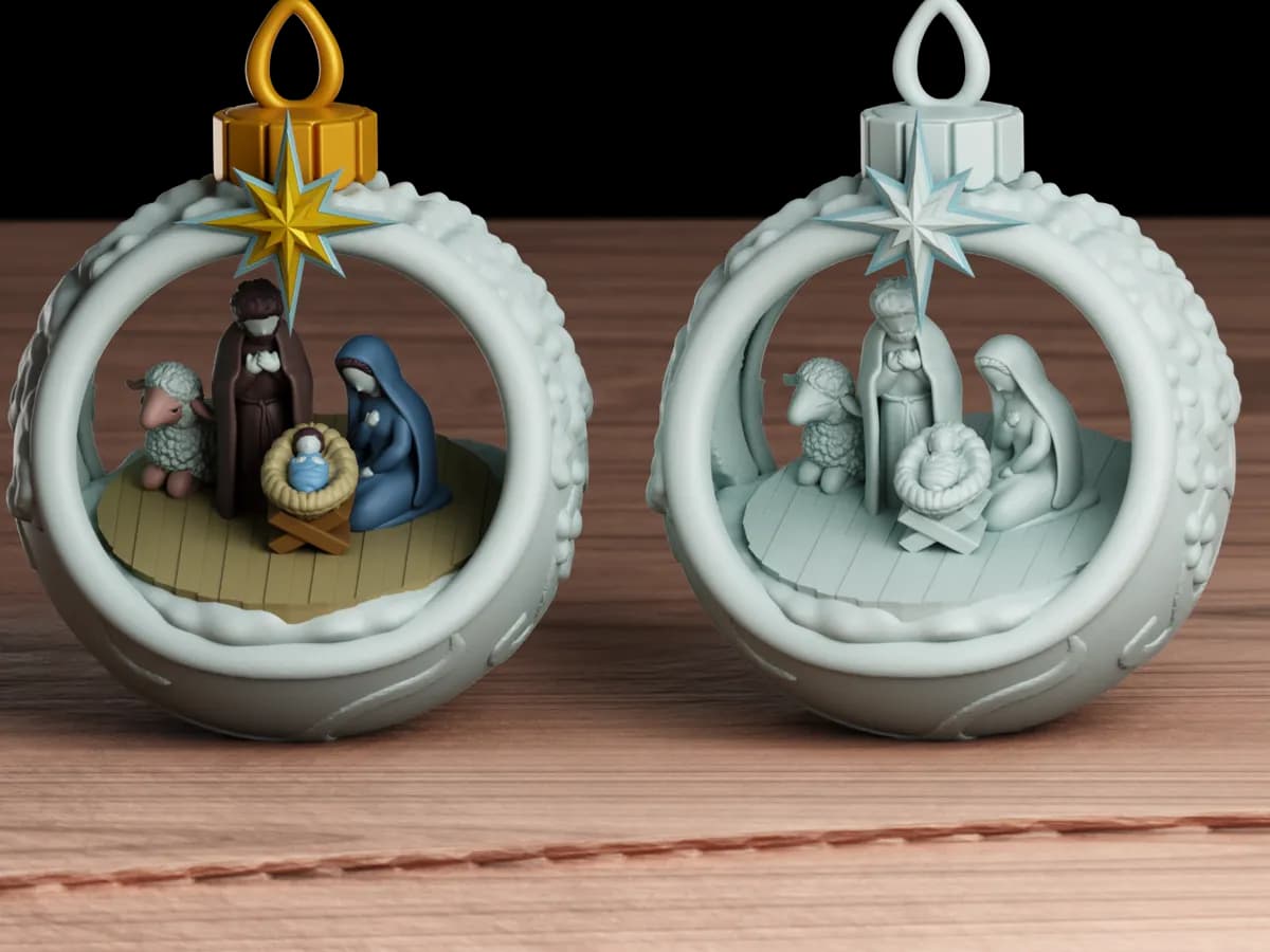 Bola de Natal com Presépio