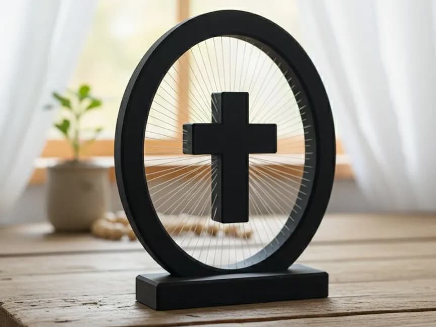 Cruz Decorativa em Fio
