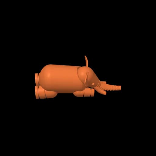 Elefante fofo e flexível, grande e pequeno