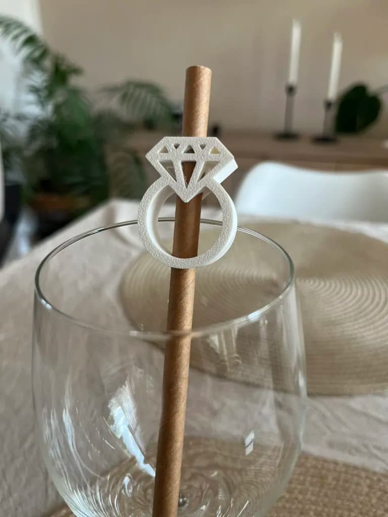 Decoração de Canudo de Anel de Casamento para Despedida de Solteira