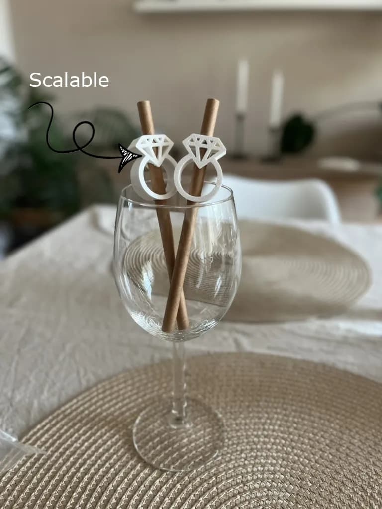 Decoração de Canudo de Anel de Casamento para Despedida de Solteira