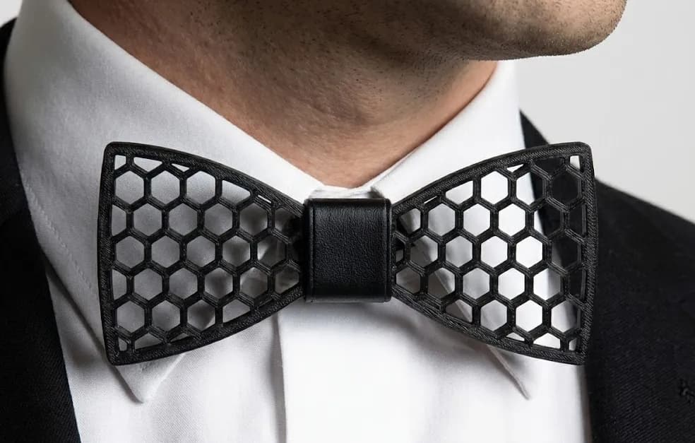 Gravata Borboleta Colmeia Moderna para Traje Formal Elegante