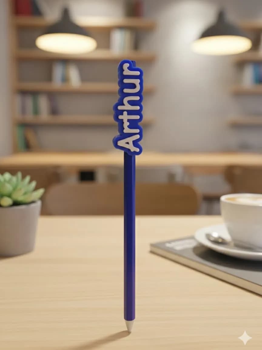 Topo de Lápis Personalizado com Nome