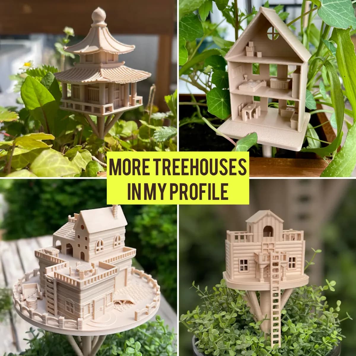 Mini Casa na Árvore para Vaso