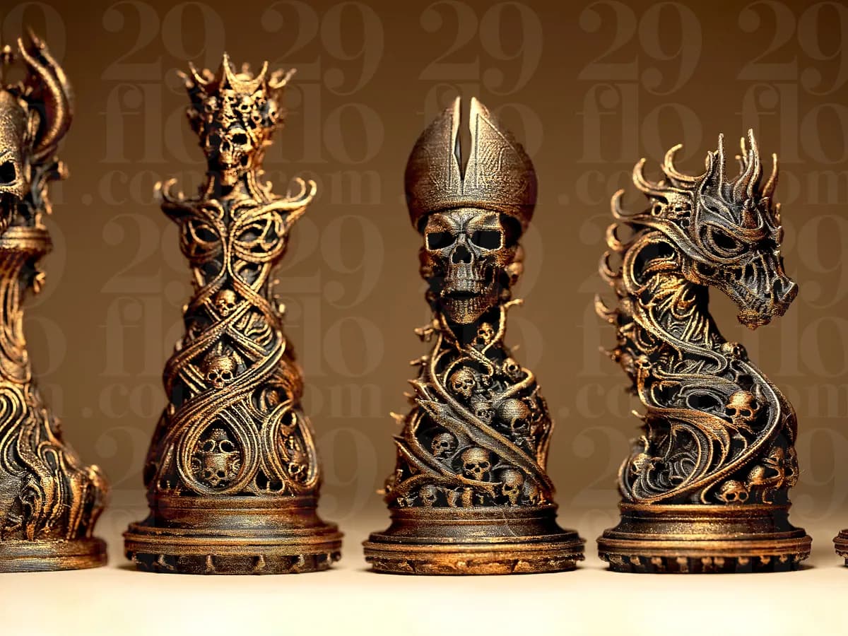 Jogo de Xadrez Gótico Ornamental