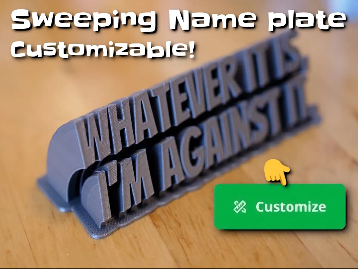 Placa de Nome Personalizada (2 linhas)
