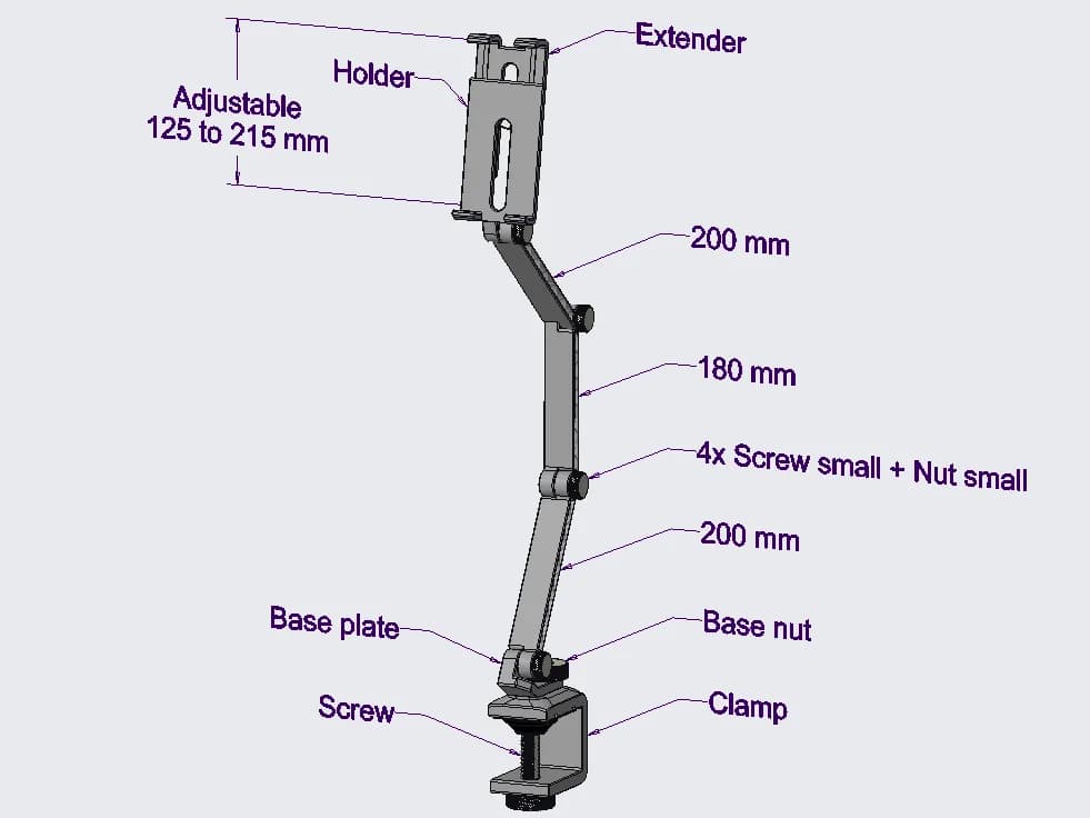 Braço Articulado para Tablet e Celular