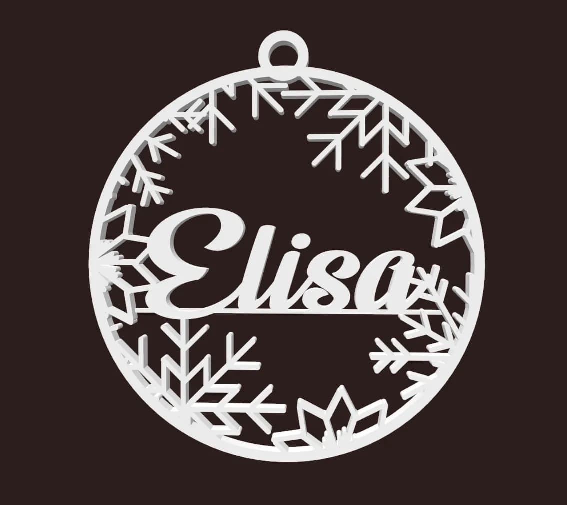 Enfeite de Natal Floco de Neve Personalizado